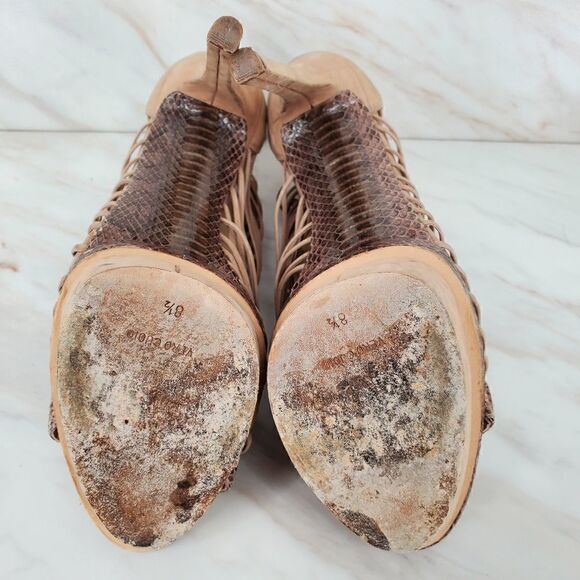 Brian‎ Atwood BFFrontera Suede Leather Gladiator Heels Size 8.5 - Picture 8 of 8